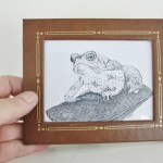 A black and white print from one of my original drawings in a vintage frame