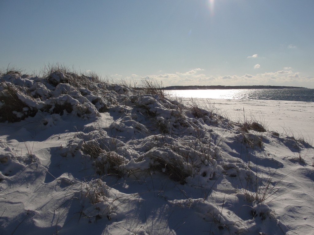 Kalmus Beach in the snow by Mary Richmond